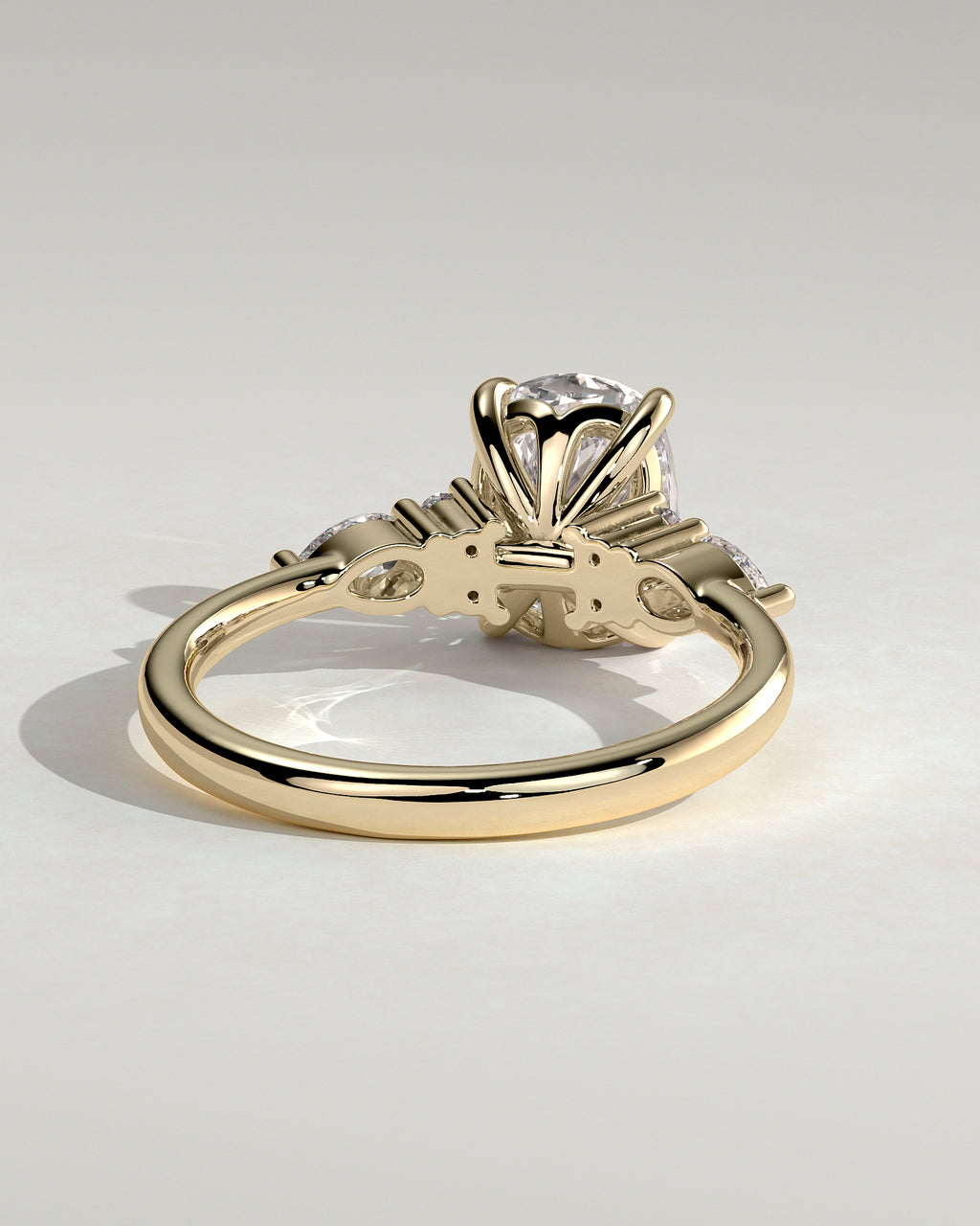 MET 0067 - 2 ct center stone - 18k Yellow Gold source reference - setting detail view