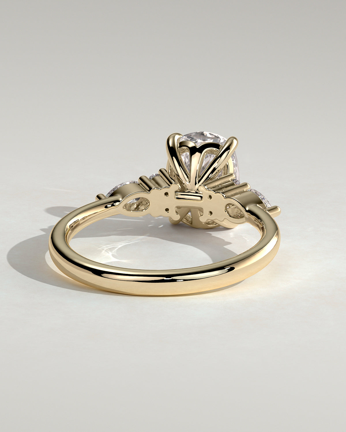 MET 0067 - 2 ct center stone - 18k Yellow Gold source reference - setting detail view