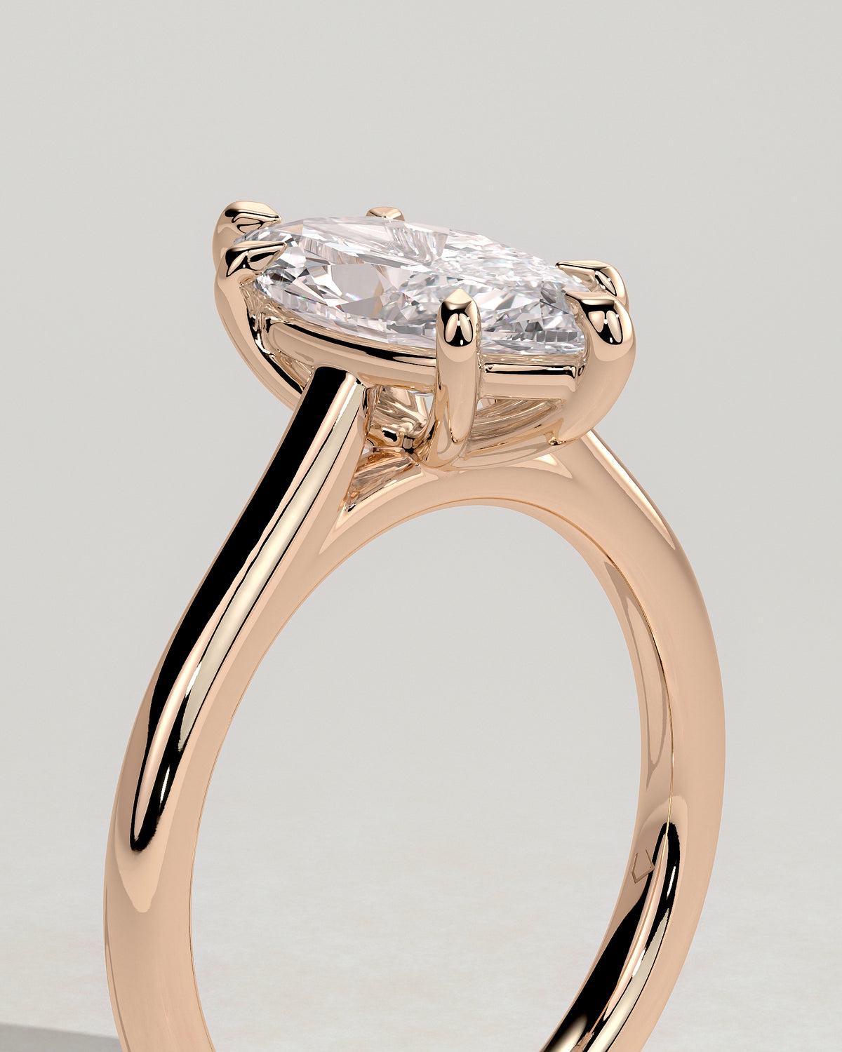 MET 0069 - 2 ct center stone - 18k Rose Gold source reference - setting detail view