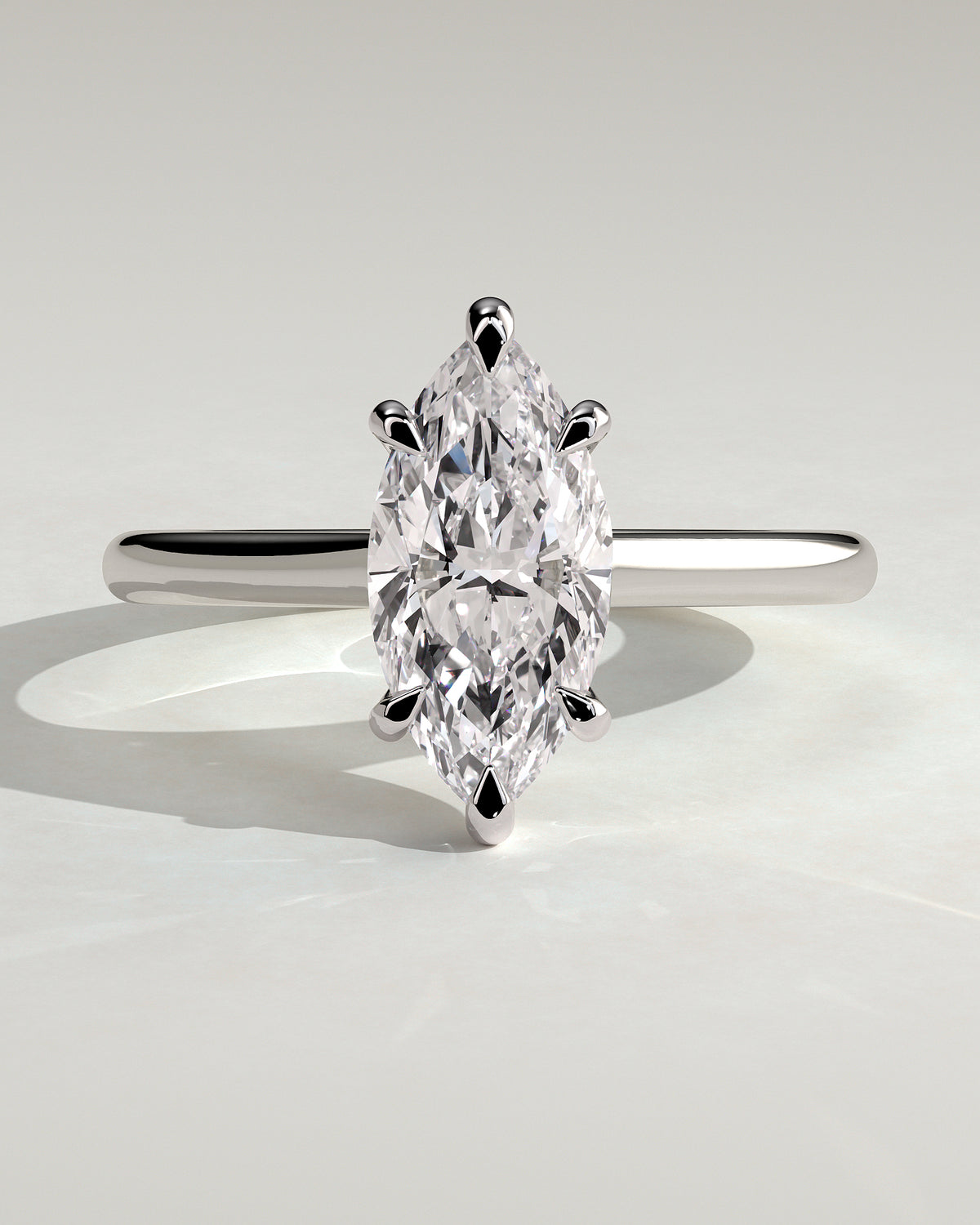 MET 0069 - 2 ct center stone - 18k White Gold source reference - front view
