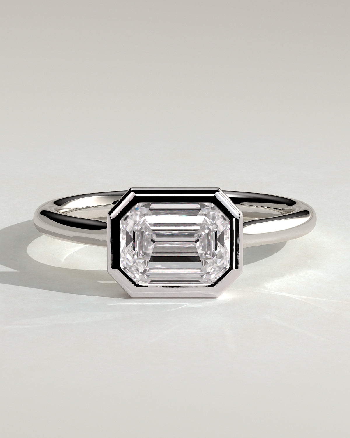 MET 0071 - 2 ct center stone - 18k White Gold source reference - front view