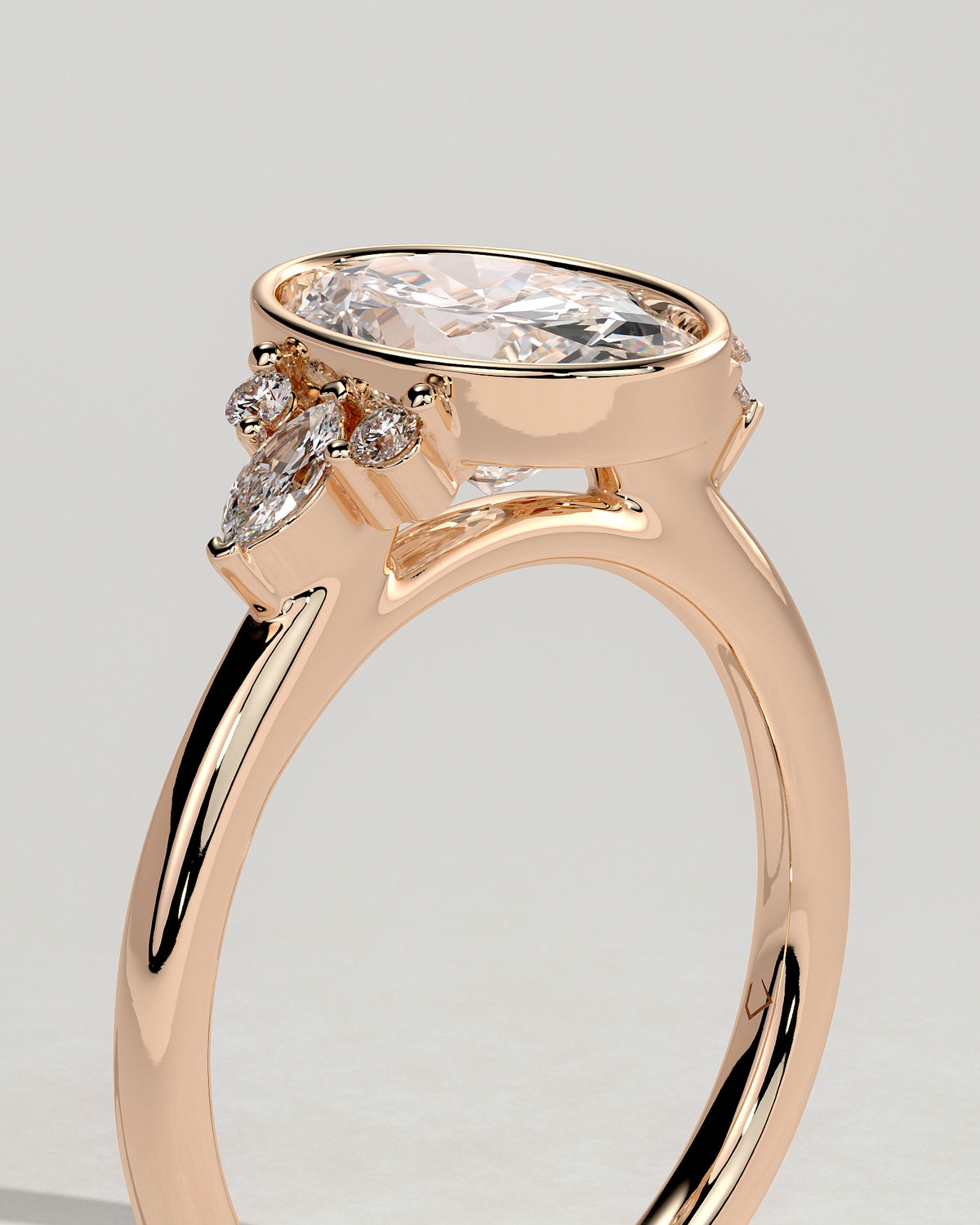 MET 0072 - 2 ct center stone - 18k Rose Gold source reference - setting detail view
