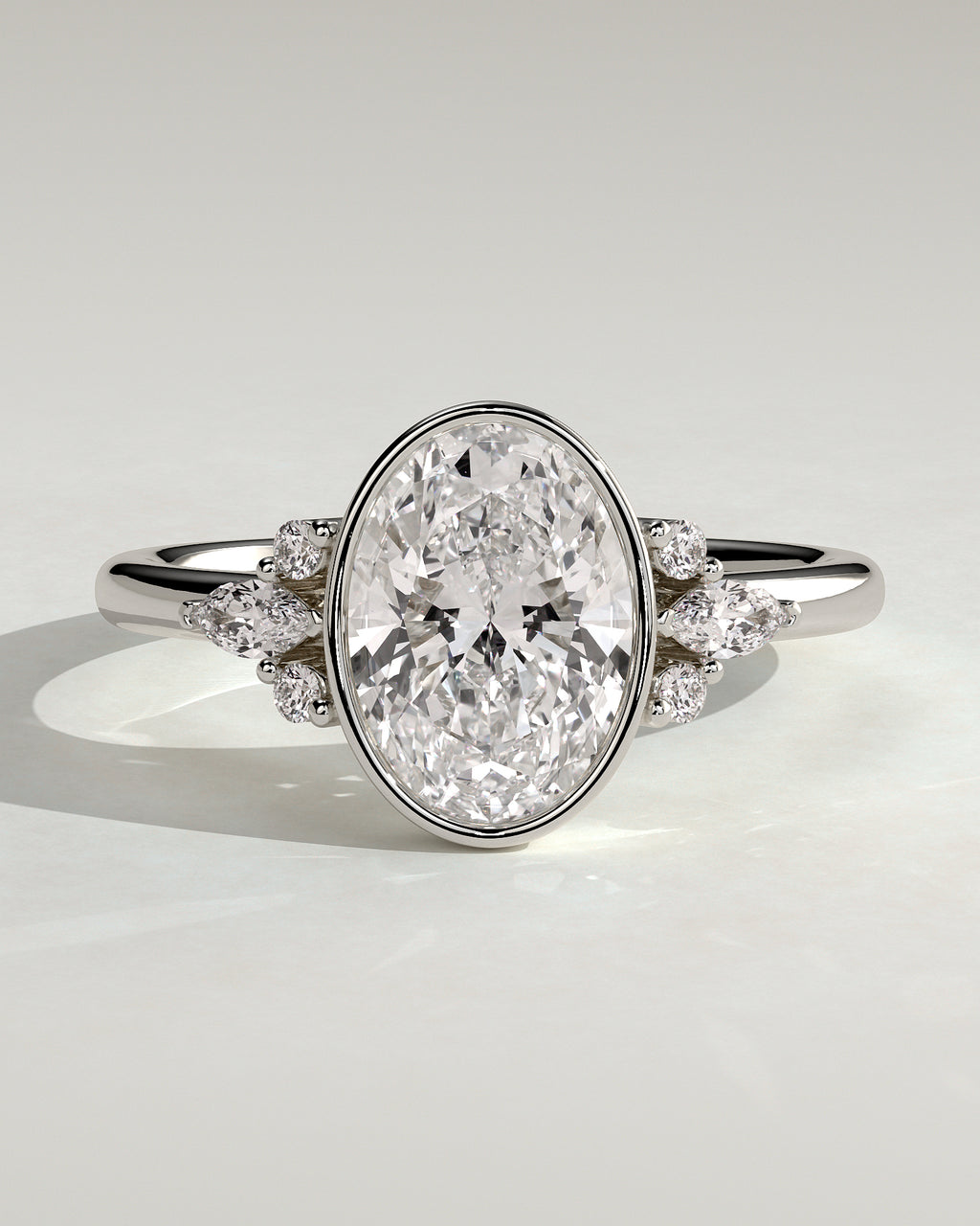MET 0072 - 2 ct center stone - 18k White Gold source reference - front view