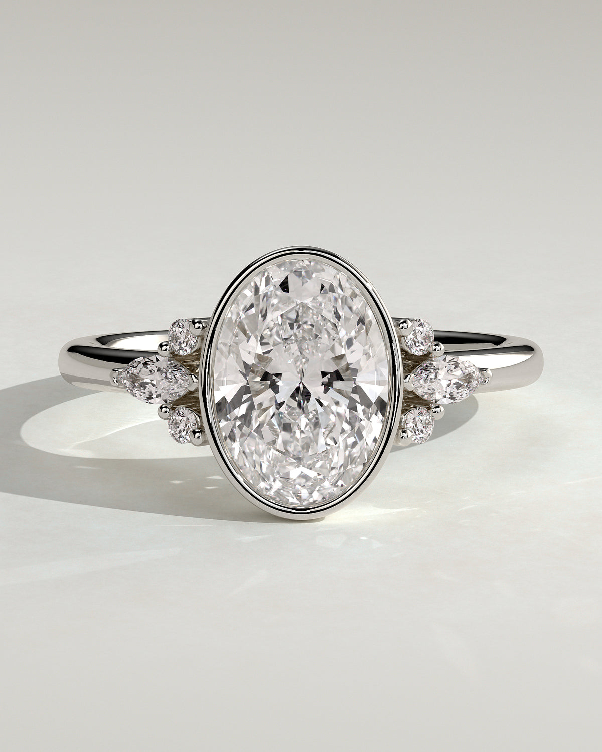 MET 0072 - 2 ct center stone - 18k White Gold source reference - front view