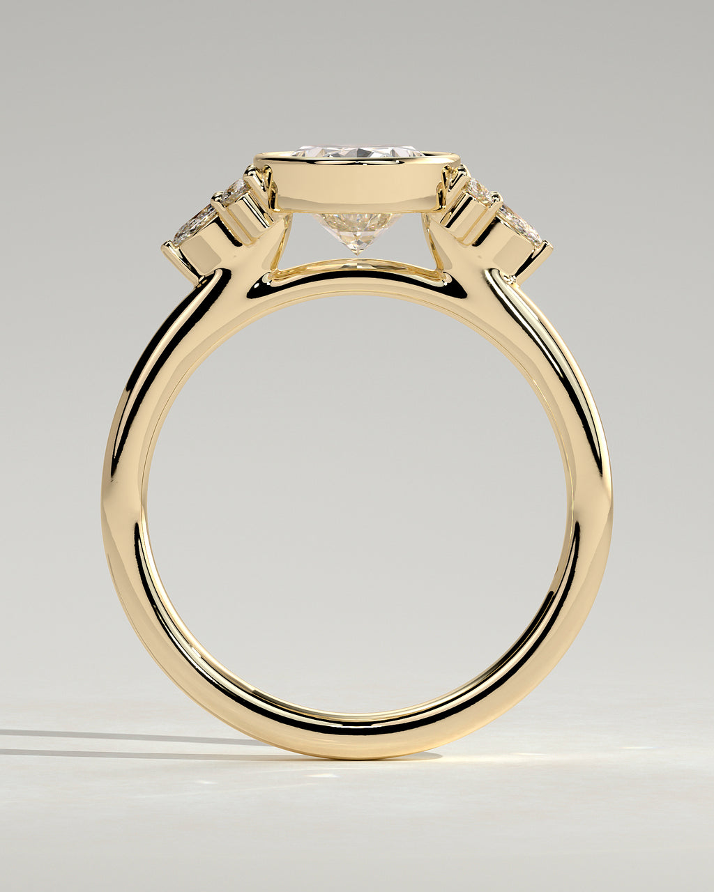 MET 0072 - 2 ct center stone - 18k Yellow Gold source reference - setting detail view