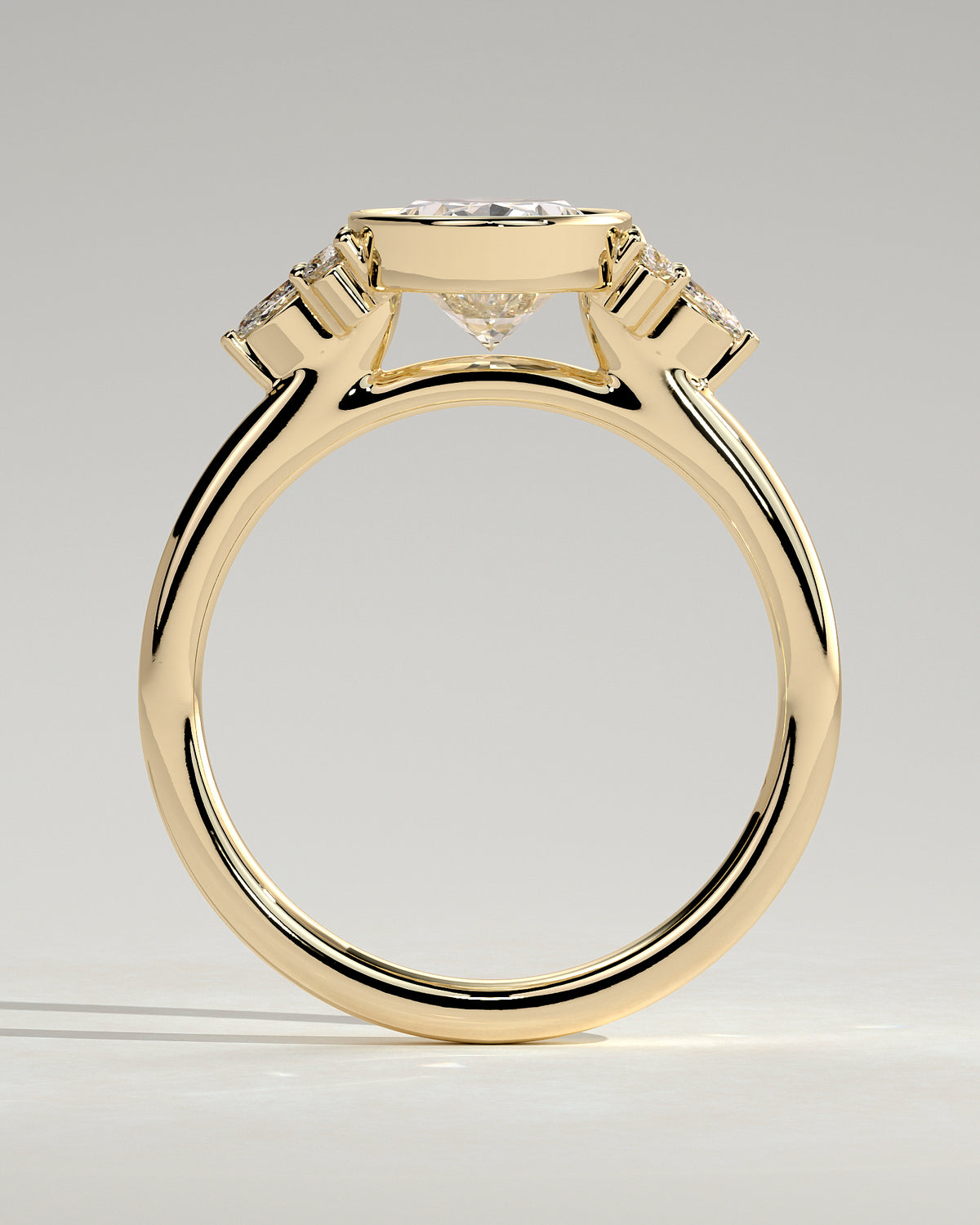 MET 0072 - 2 ct center stone - 18k Yellow Gold source reference - setting detail view