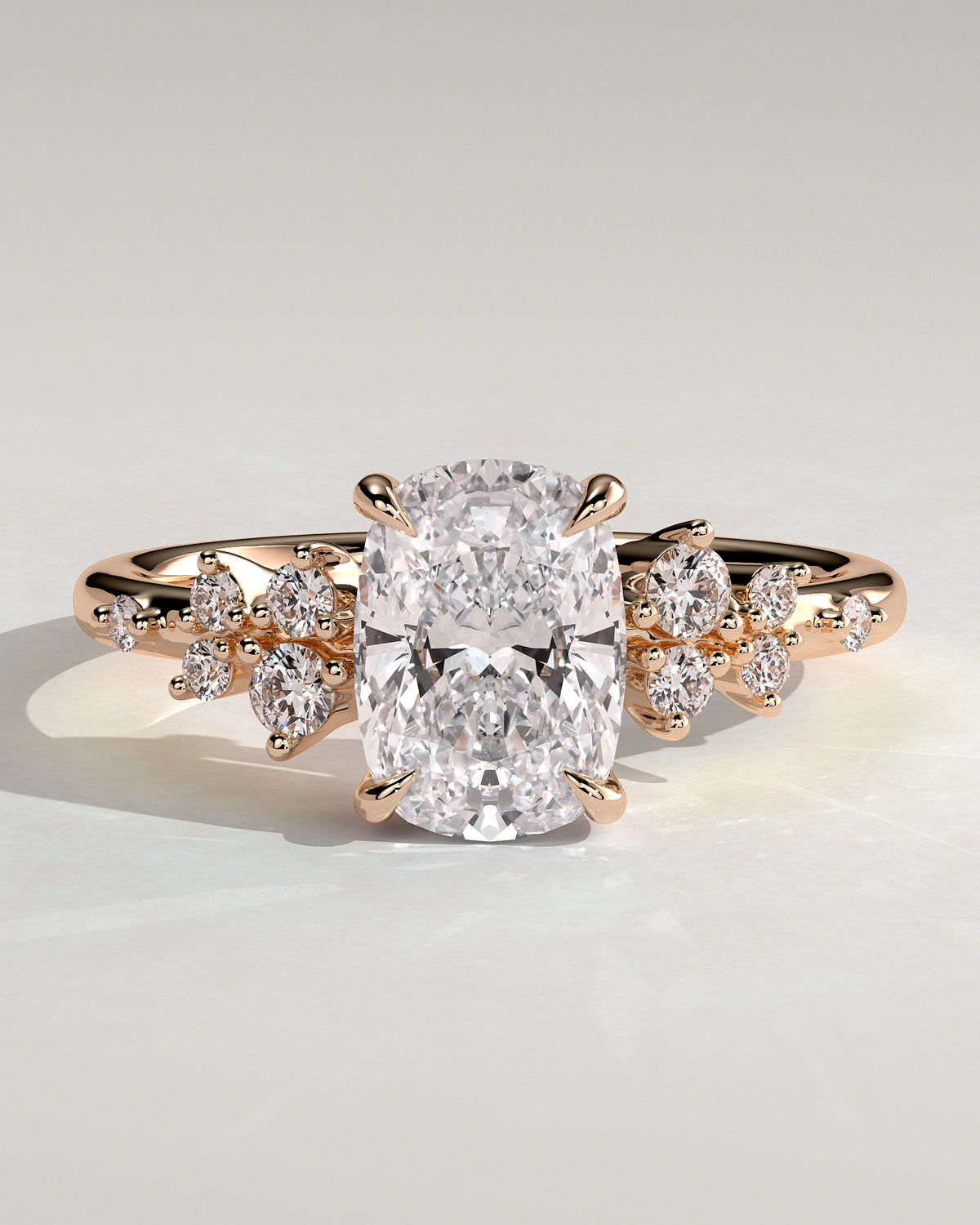 MET 0073 - 2 ct center stone - 18k Rose Gold source reference - front view