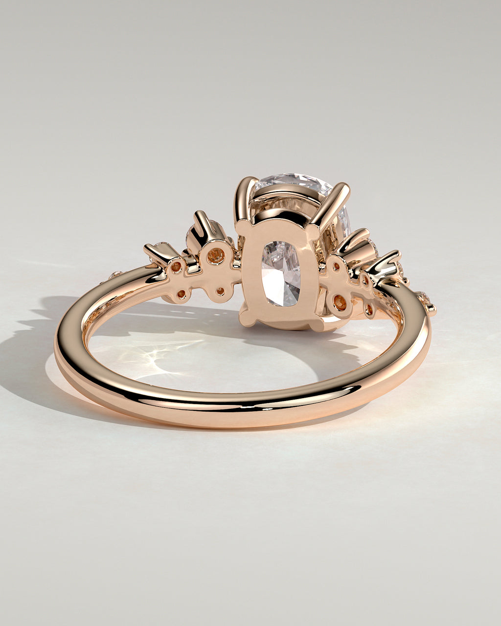 MET 0073 - 2 ct center stone - 18k Rose Gold source reference - setting detail view