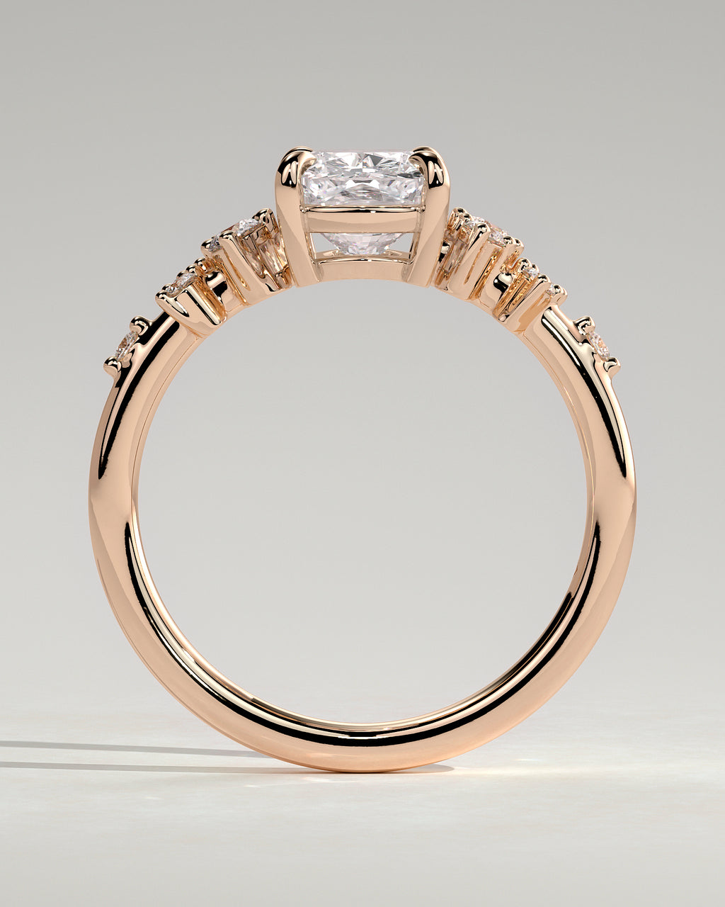 MET 0073 - 2 ct center stone - 18k Rose Gold source reference - setting detail view