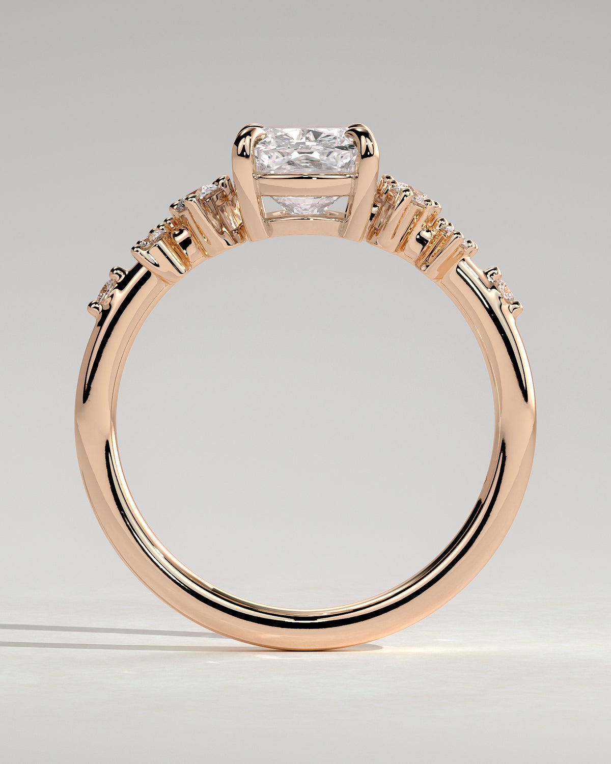 MET 0073 - 2 ct center stone - 18k Rose Gold source reference - setting detail view