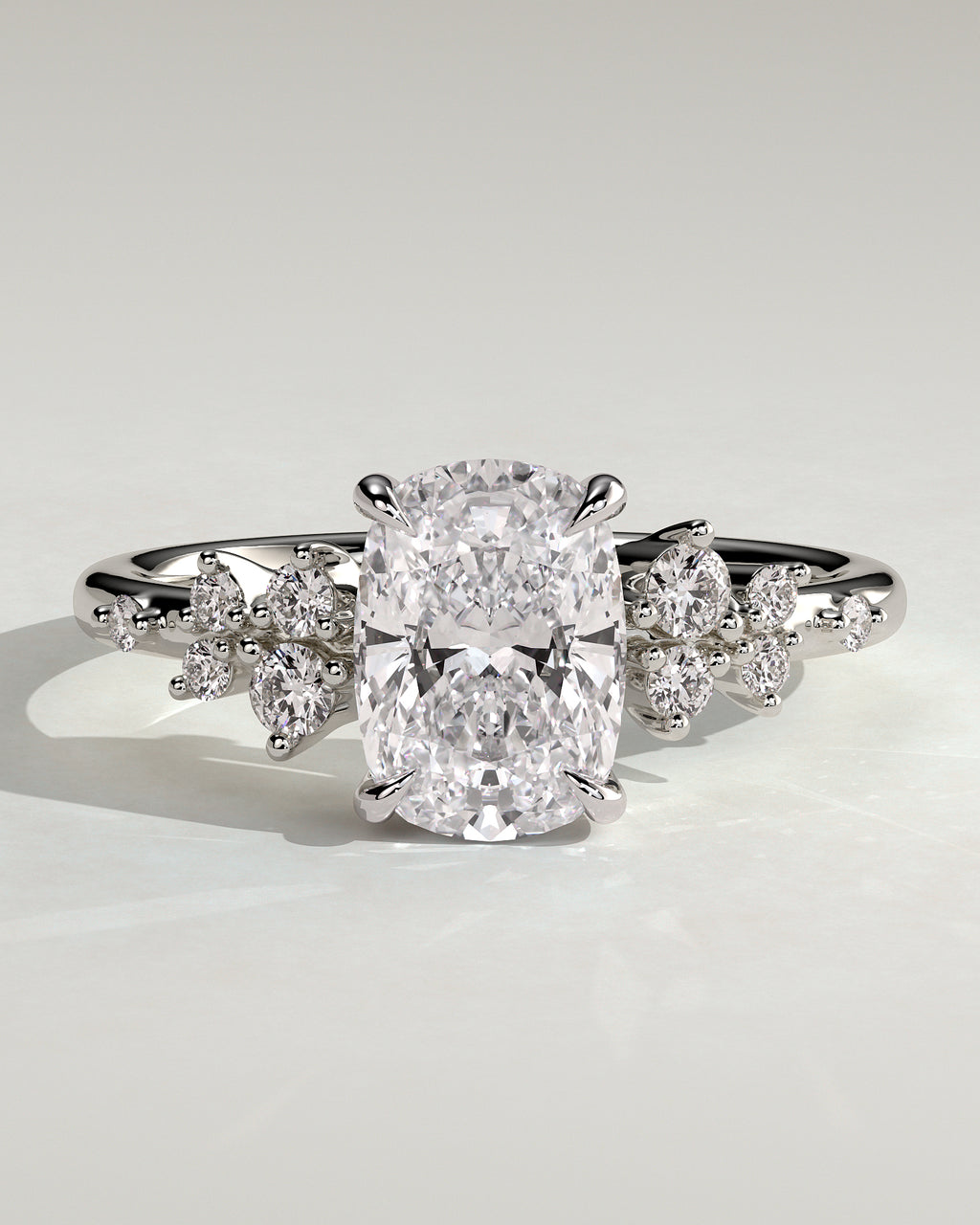 MET 0073 - 2 ct center stone - 18k White Gold source reference - front view