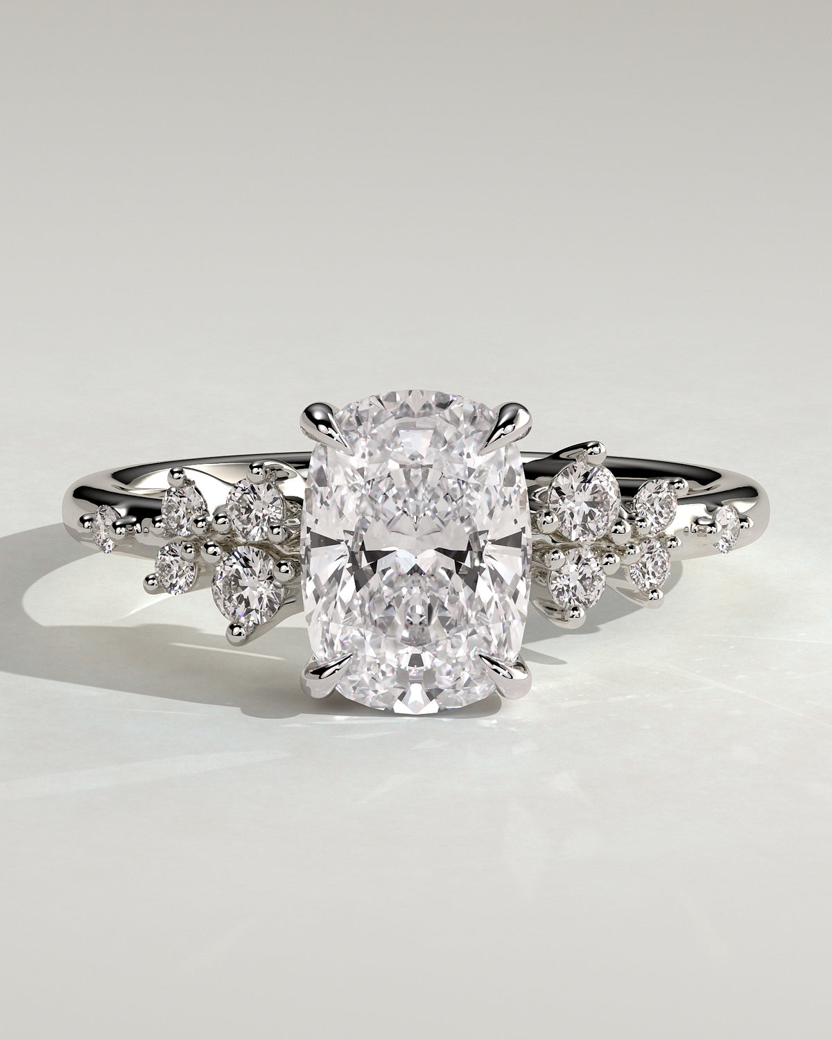 MET 0073 - 2 ct center stone - 18k White Gold source reference - front view