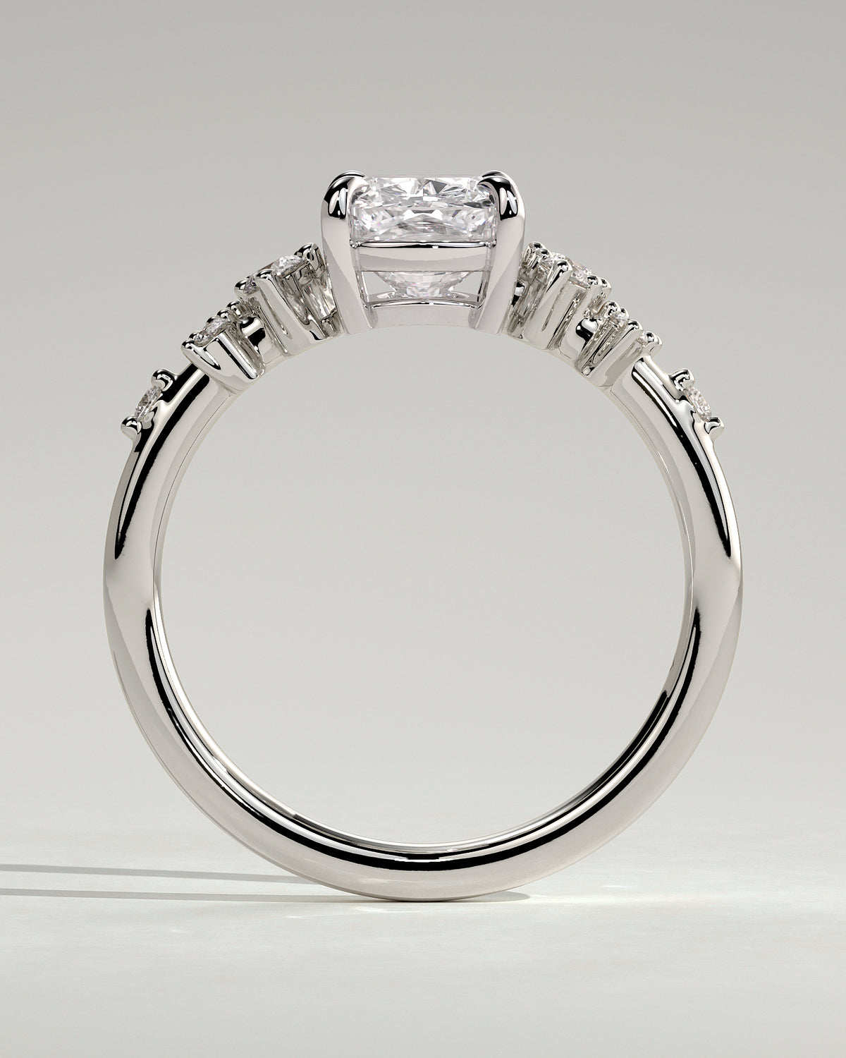 MET 0073 - 2 ct center stone - 18k White Gold source reference - setting detail view