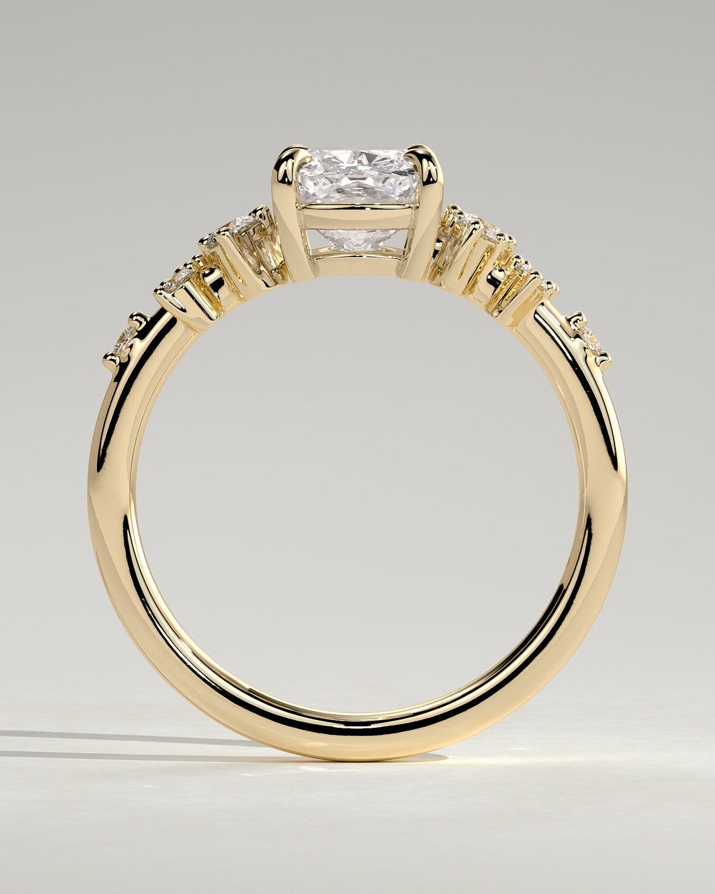 MET 0073 - 2 ct center stone - 18k Yellow Gold source reference - setting detail view