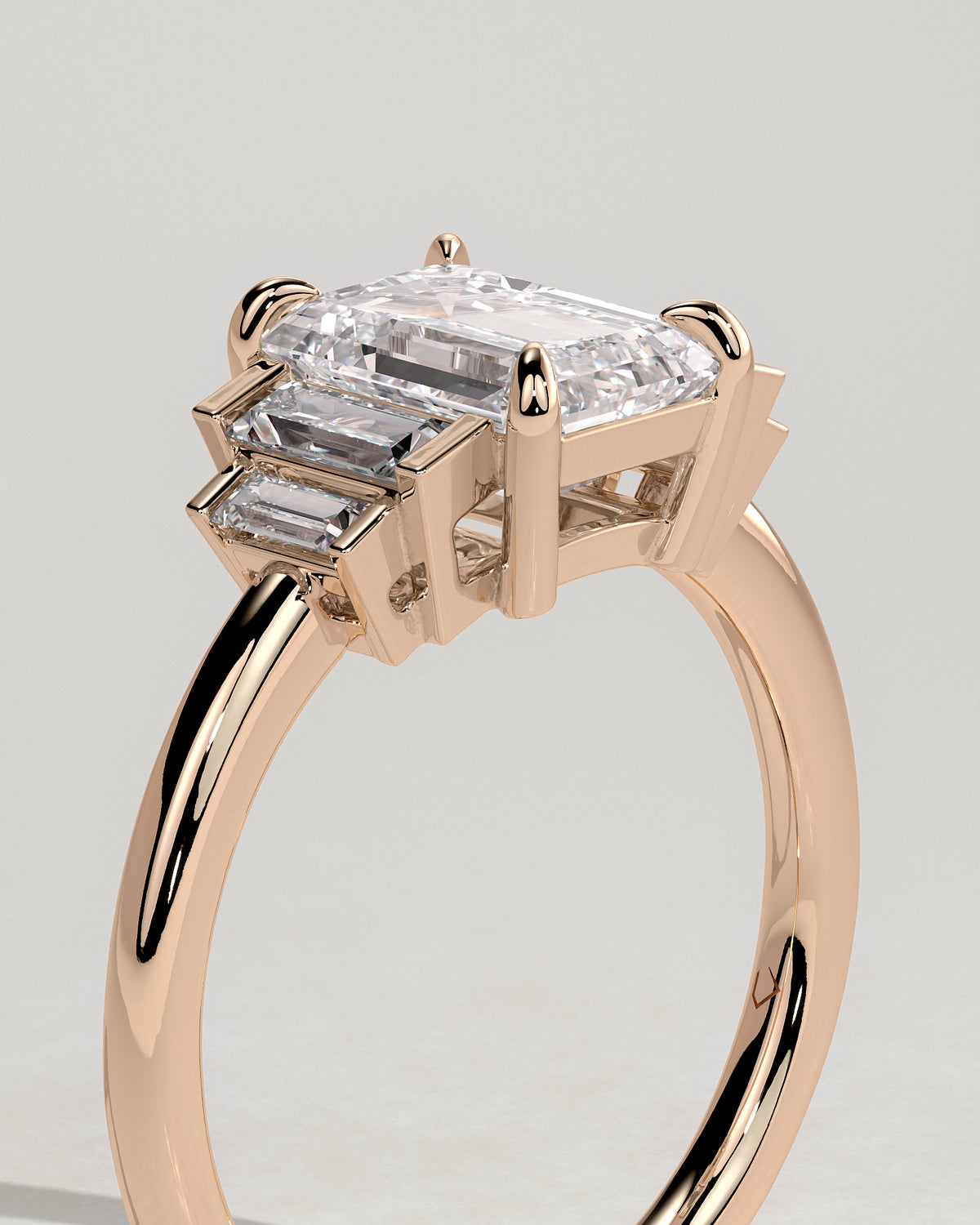 MET 0074 - 2 ct center stone - 18k Rose Gold source reference - setting detail view