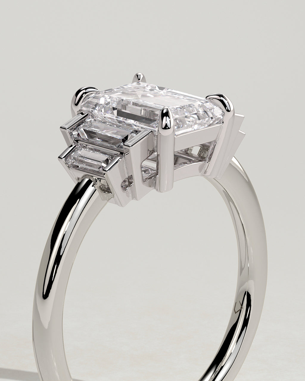 MET 0074 - 2 ct center stone - 18k White Gold source reference - setting detail view