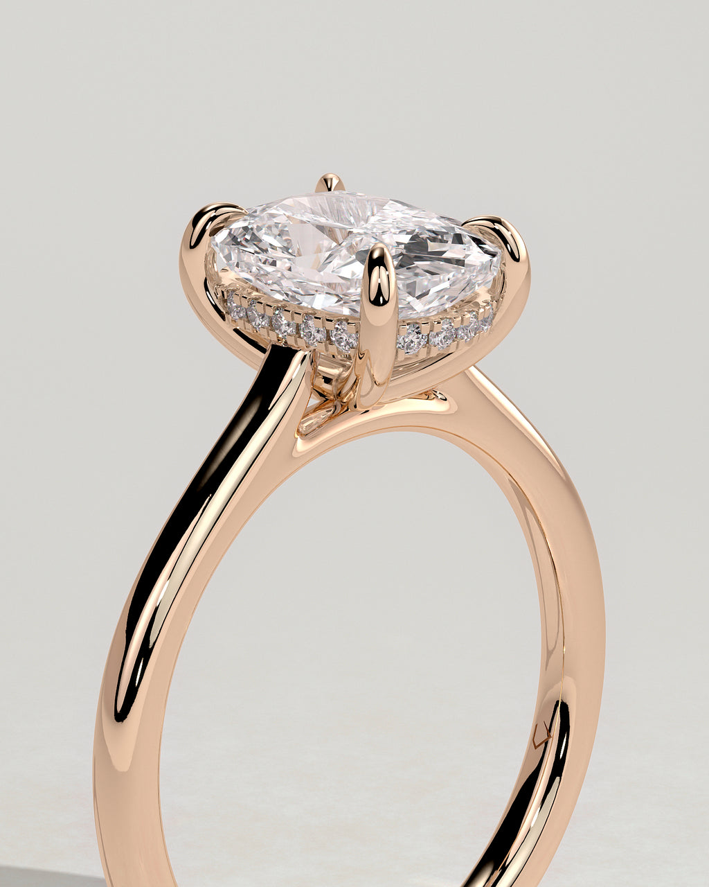 MET 0075 - 2 ct center stone - 18k Rose Gold source reference - setting detail view