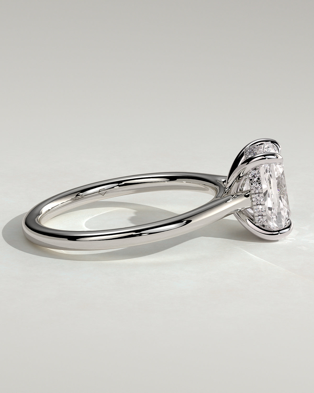 MET 0075 - 2 ct center stone - 18k White Gold source reference - setting detail view