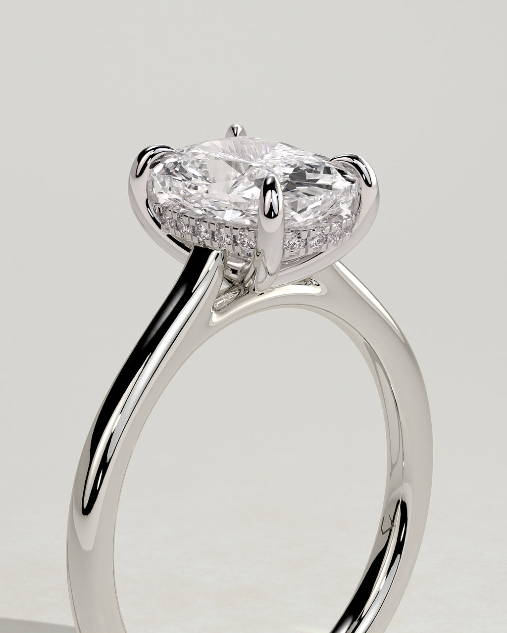 MET 0075 - 2 ct center stone - 18k White Gold source reference - setting detail view