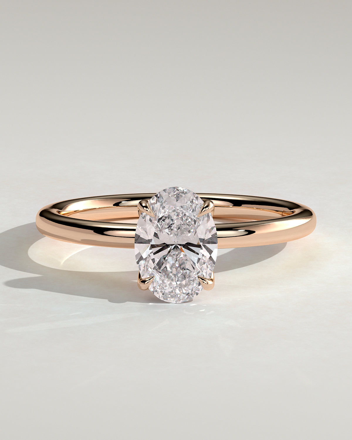 MET 0076 - 1 ct center stone - 18k Rose Gold source reference - front view