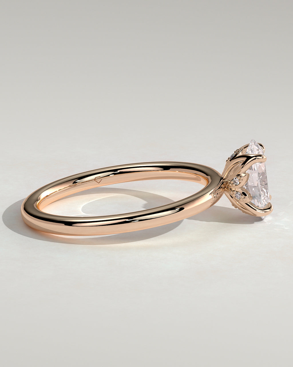 MET 0076 - 1 ct center stone - 18k Rose Gold source reference - setting detail view