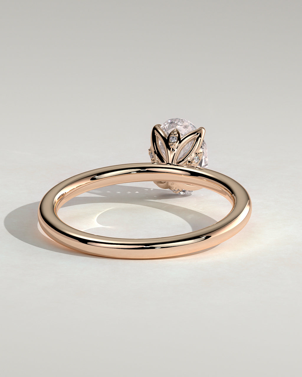 MET 0076 - 1 ct center stone - 18k Rose Gold source reference - setting detail view