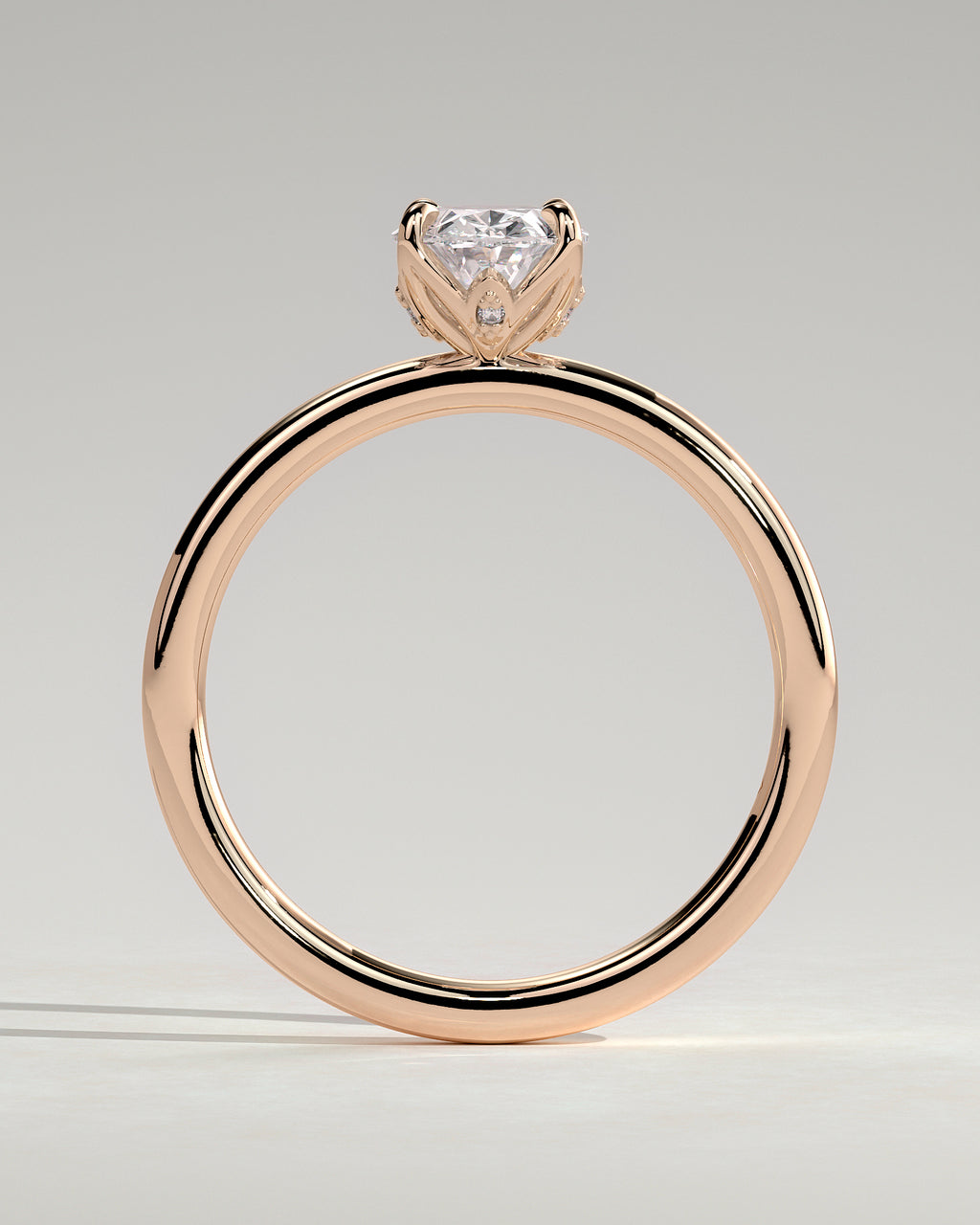 MET 0076 - 1 ct center stone - 18k Rose Gold source reference - setting detail view