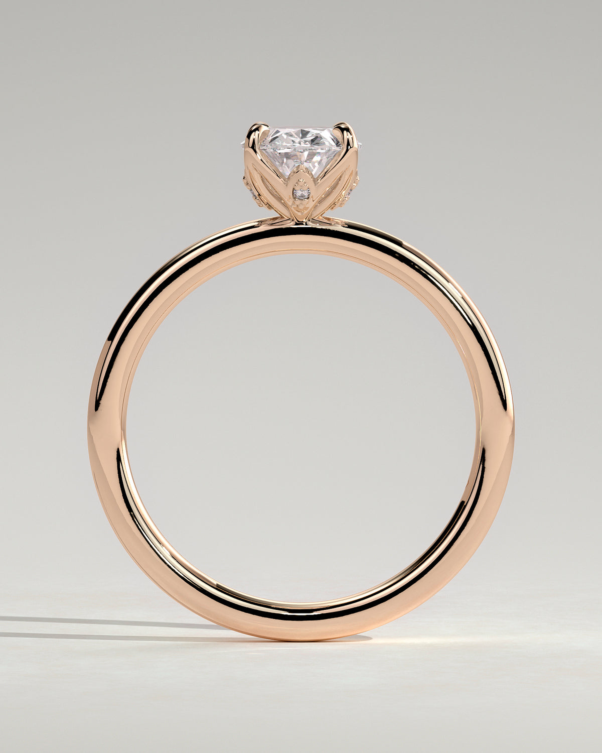 MET 0076 - 1 ct center stone - 18k Rose Gold source reference - setting detail view