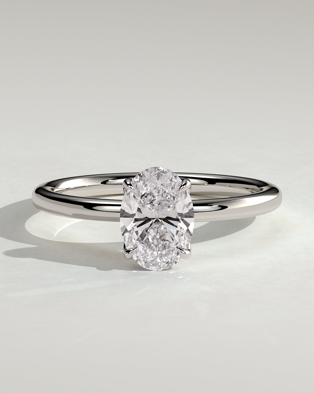 MET 0076 - 1 ct center stone - 18k White Gold source reference - front view