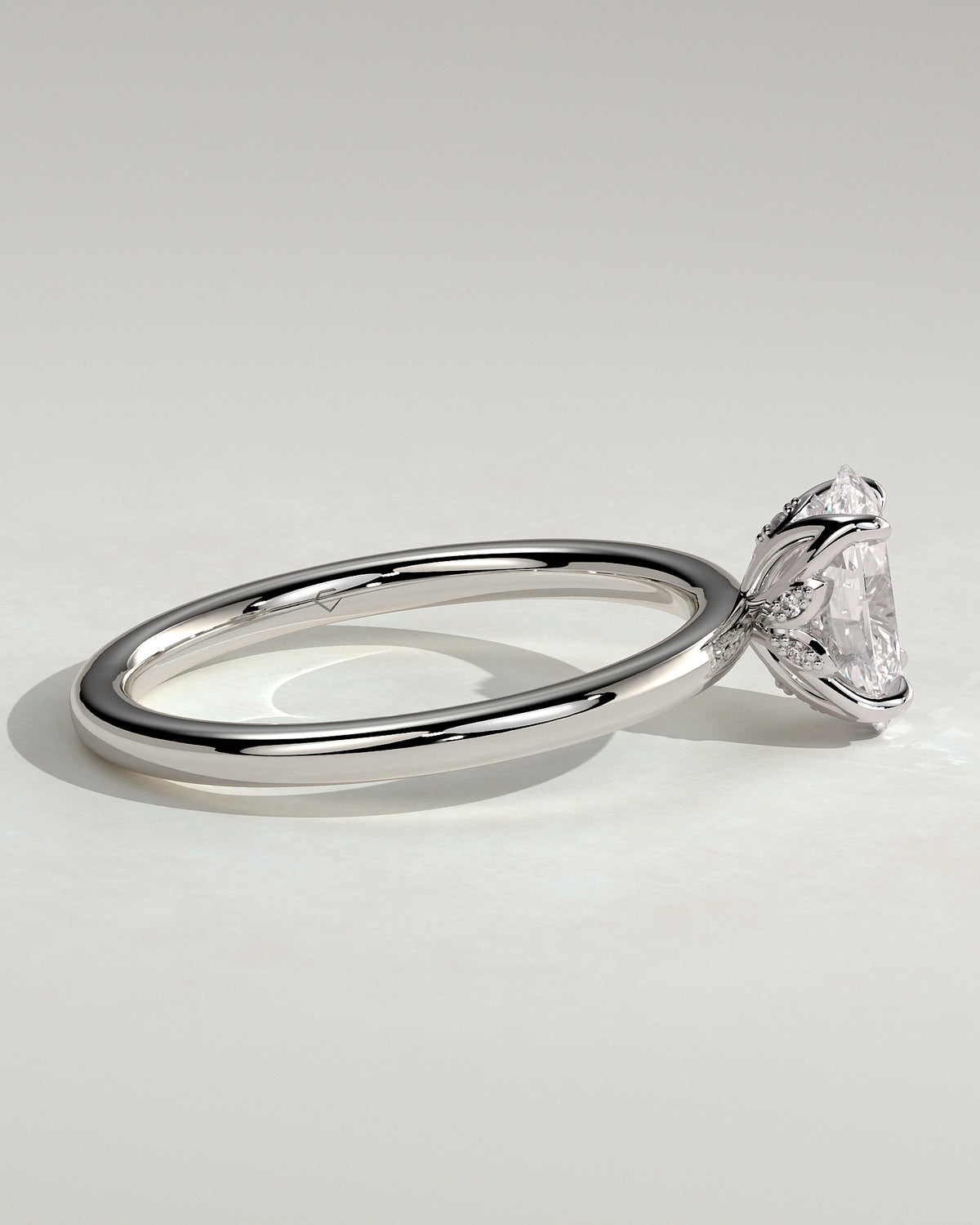 MET 0076 - 1 ct center stone - 18k White Gold source reference - setting detail view