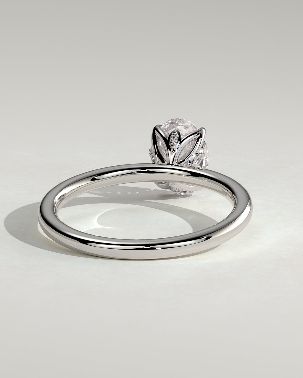 MET 0076 - 1 ct center stone - 18k White Gold source reference - setting detail view