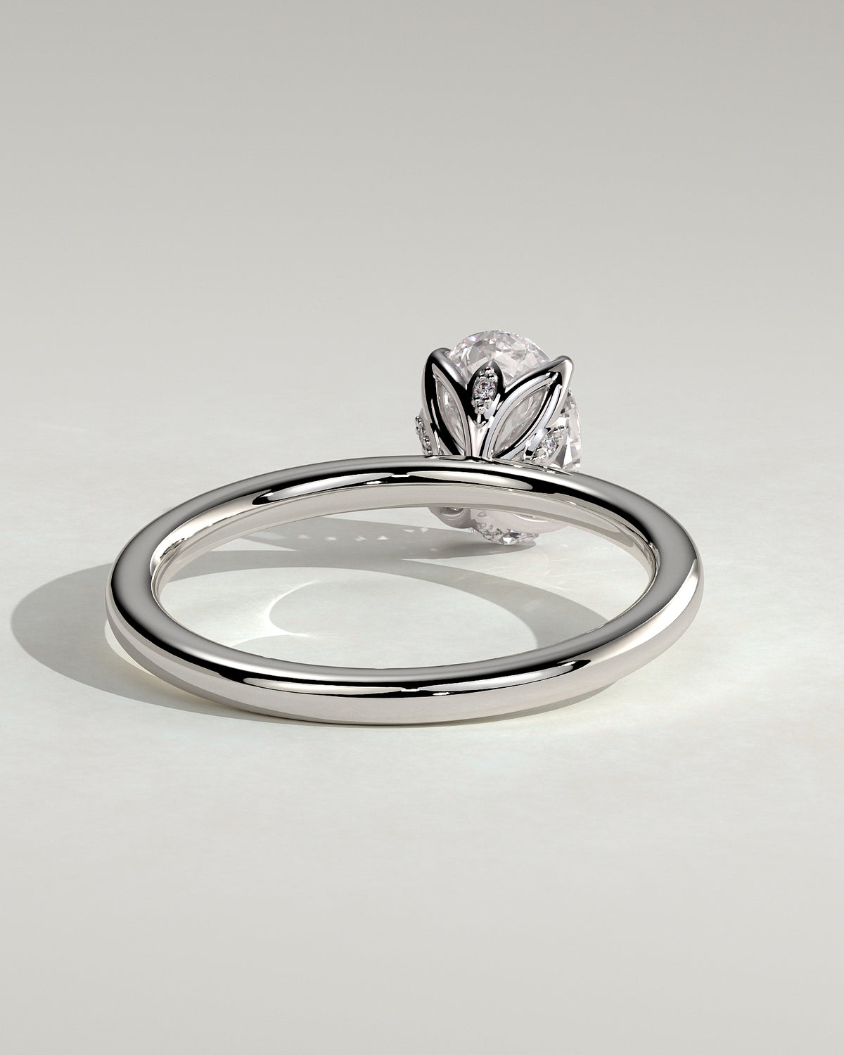 MET 0076 - 1 ct center stone - 18k White Gold source reference - setting detail view
