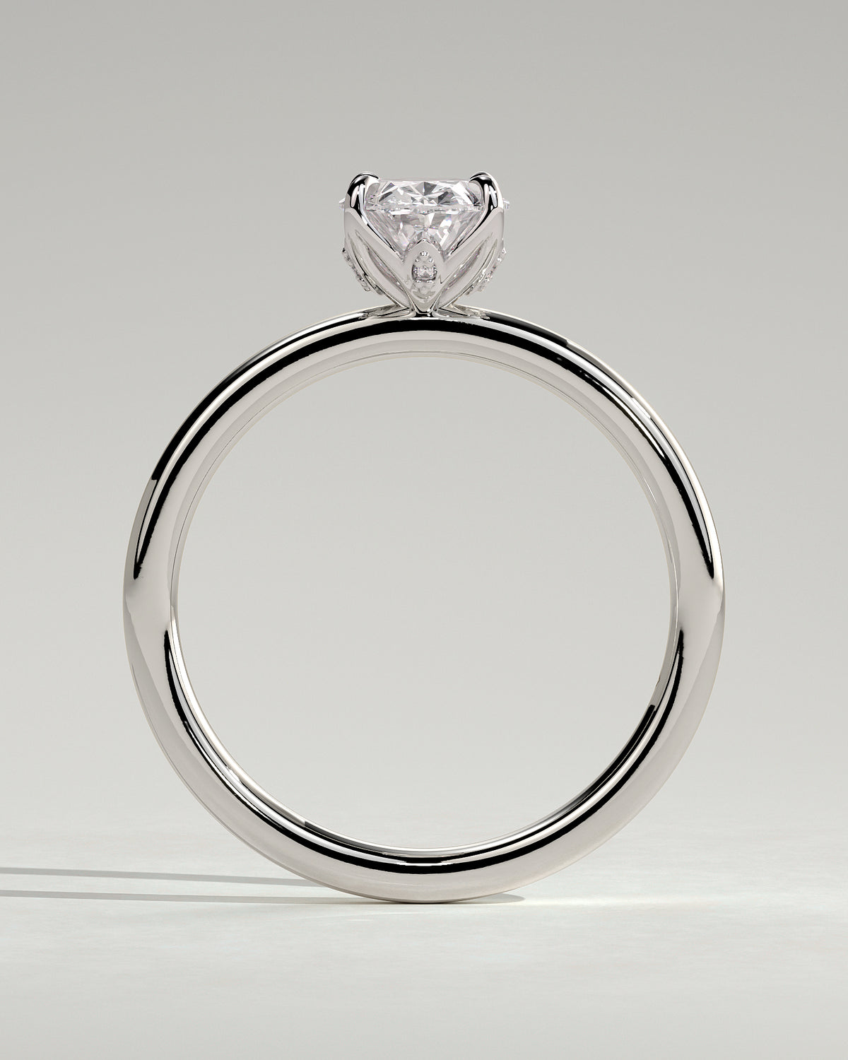 MET 0076 - 1 ct center stone - 18k White Gold source reference - setting detail view