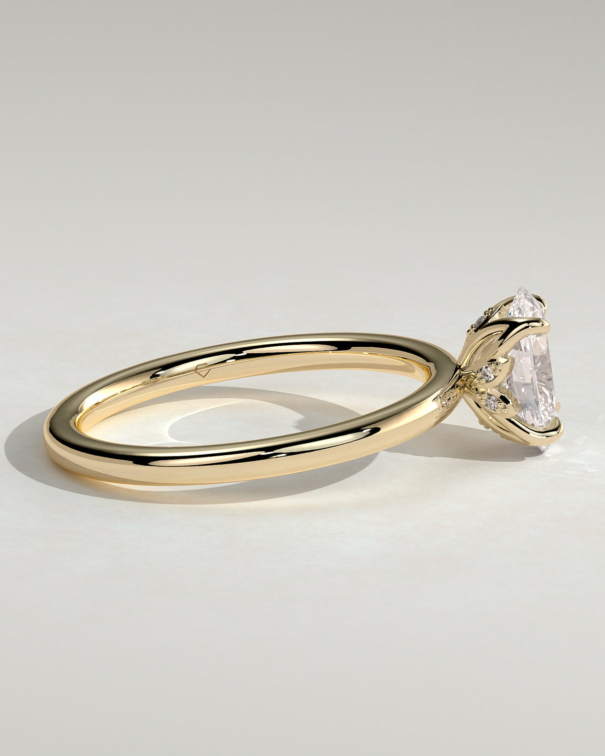 MET 0076 - 1 ct center stone - 18k Yellow Gold source reference - setting detail view