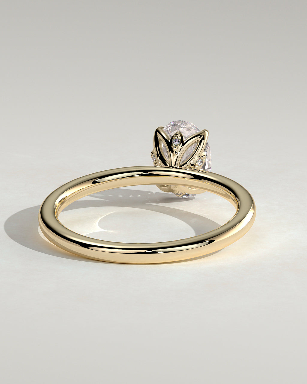 MET 0076 - 1 ct center stone - 18k Yellow Gold source reference - setting detail view