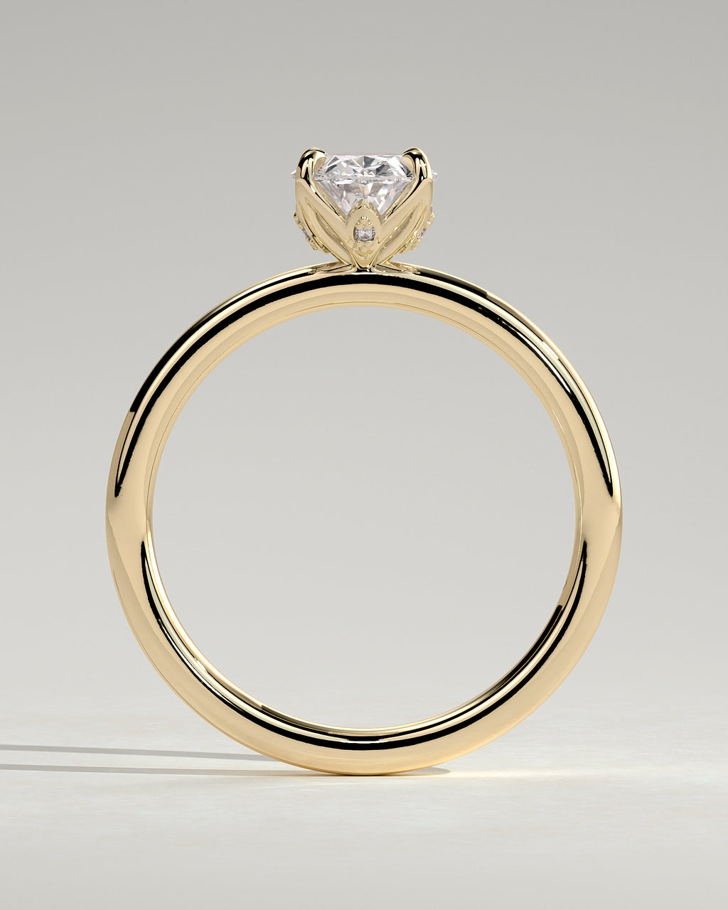 MET 0076 - 1 ct center stone - 18k Yellow Gold source reference - setting detail view