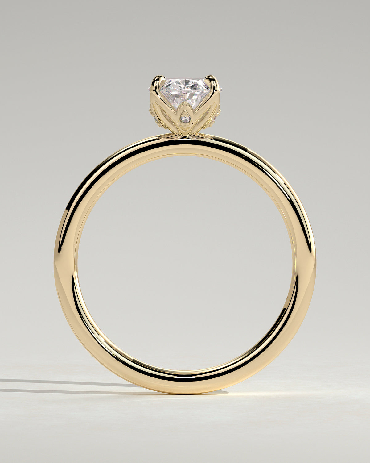 MET 0076 - 1 ct center stone - 18k Yellow Gold source reference - setting detail view