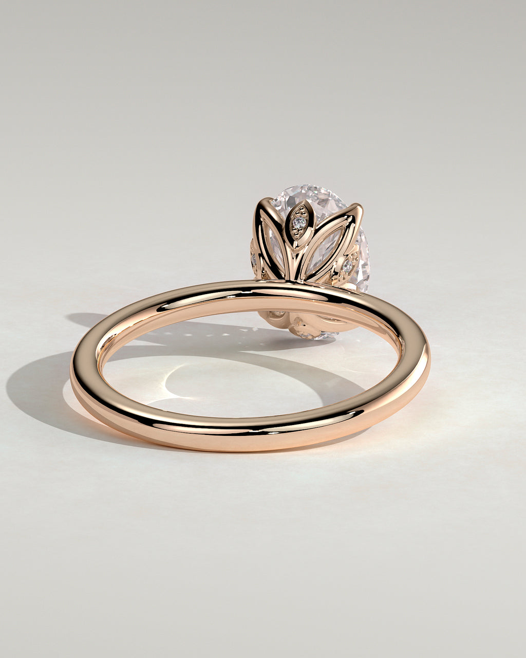 MET 0076 - 2 ct center stone - 18k Rose Gold source reference - setting detail view