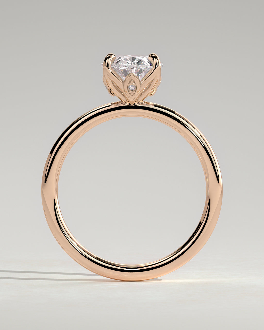 MET 0076 - 2 ct center stone - 18k Rose Gold source reference - setting detail view