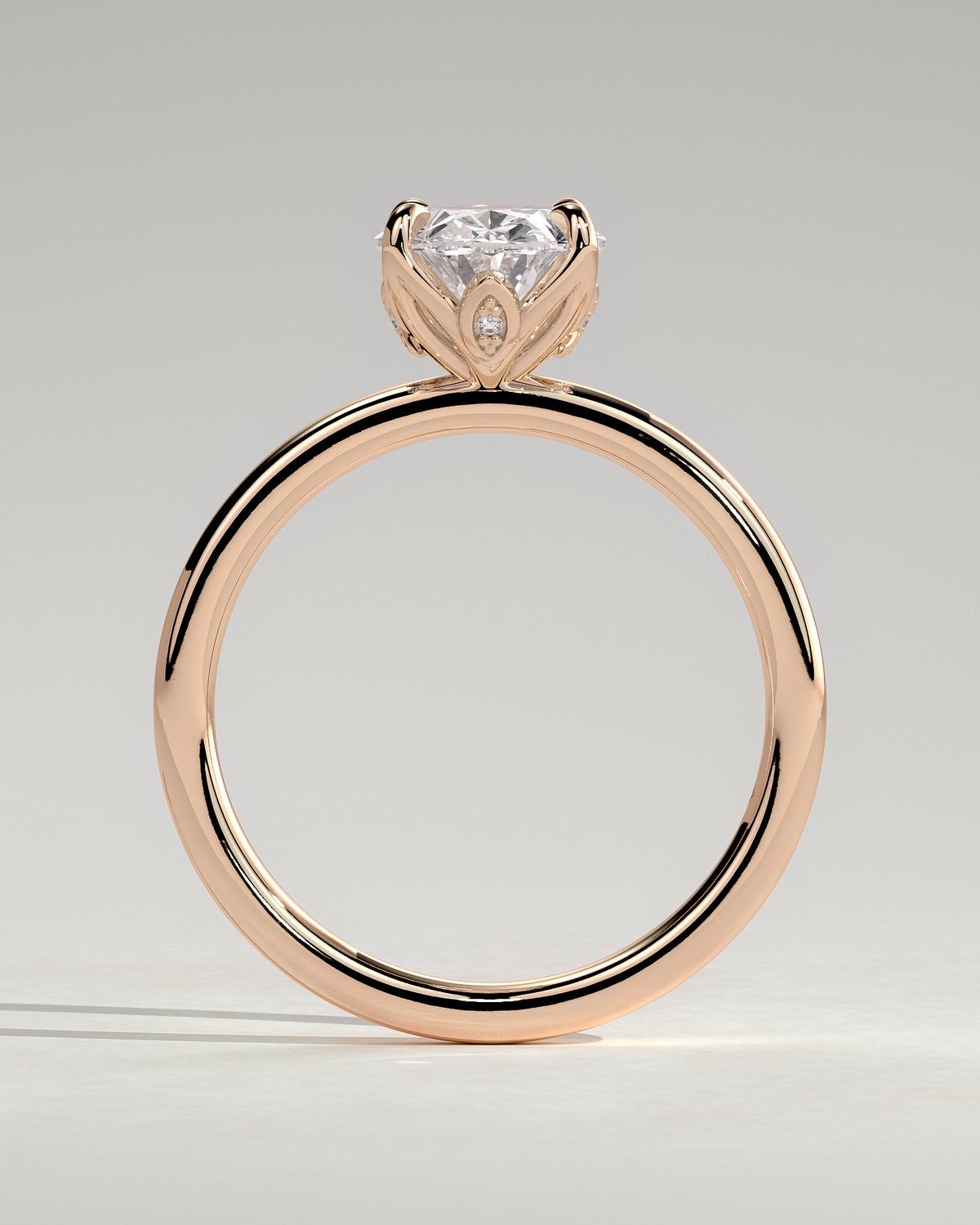 MET 0076 - 2 ct center stone - 18k Rose Gold source reference - setting detail view