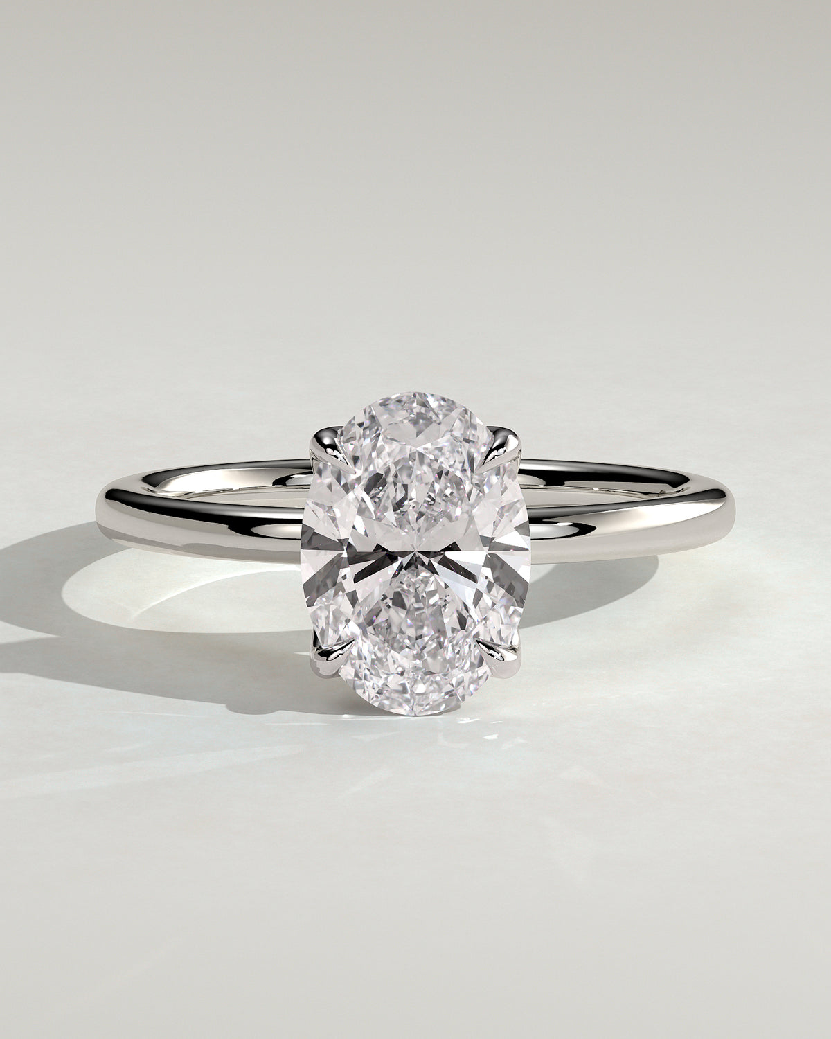 MET 0076 - 2 ct center stone - 18k White Gold source reference - front view