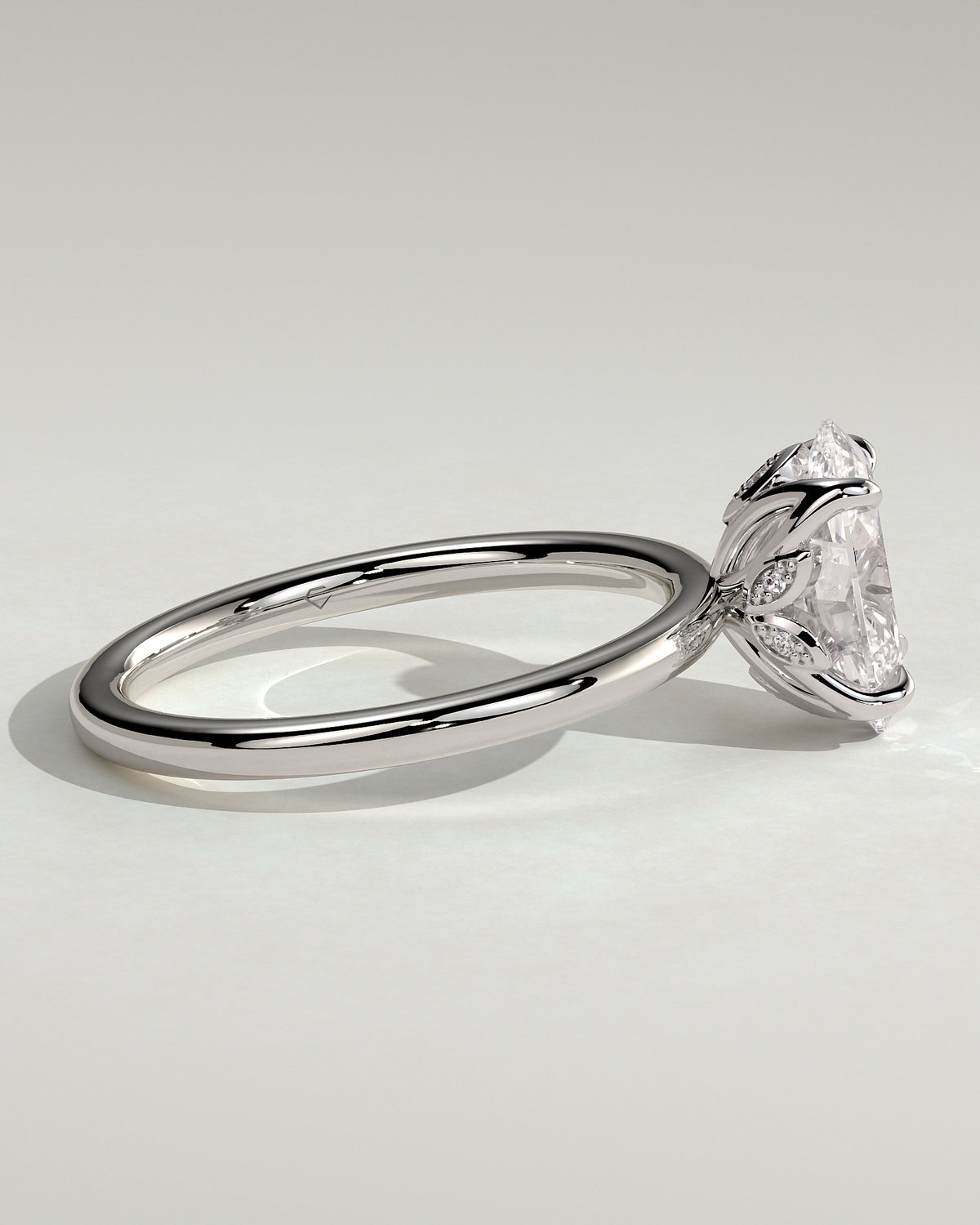 MET 0076 - 2 ct center stone - 18k White Gold source reference - setting detail view