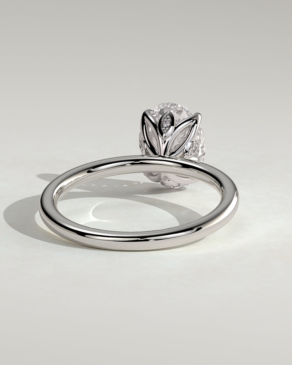 MET 0076 - 2 ct center stone - 18k White Gold source reference - setting detail view