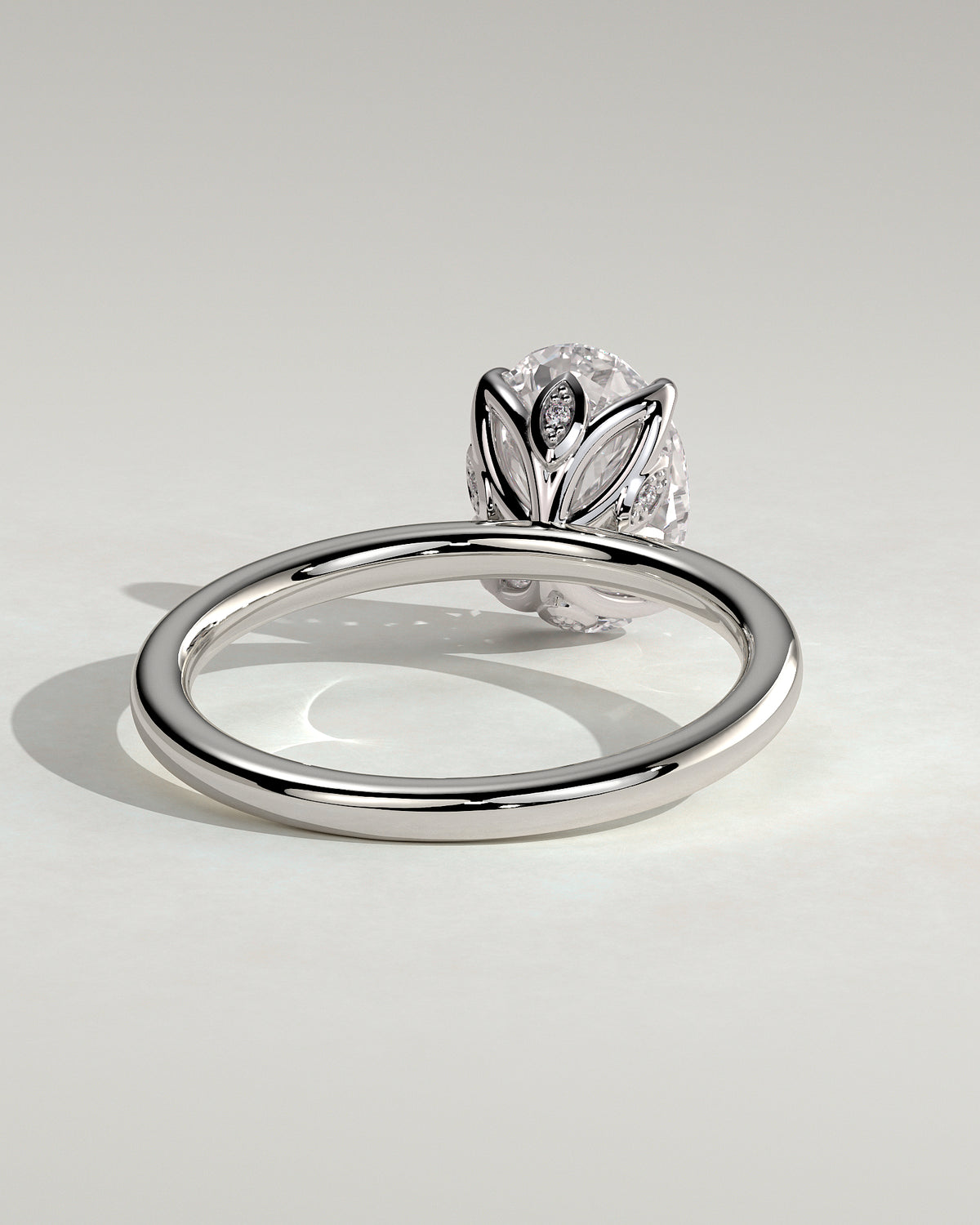 MET 0076 - 2 ct center stone - 18k White Gold source reference - setting detail view