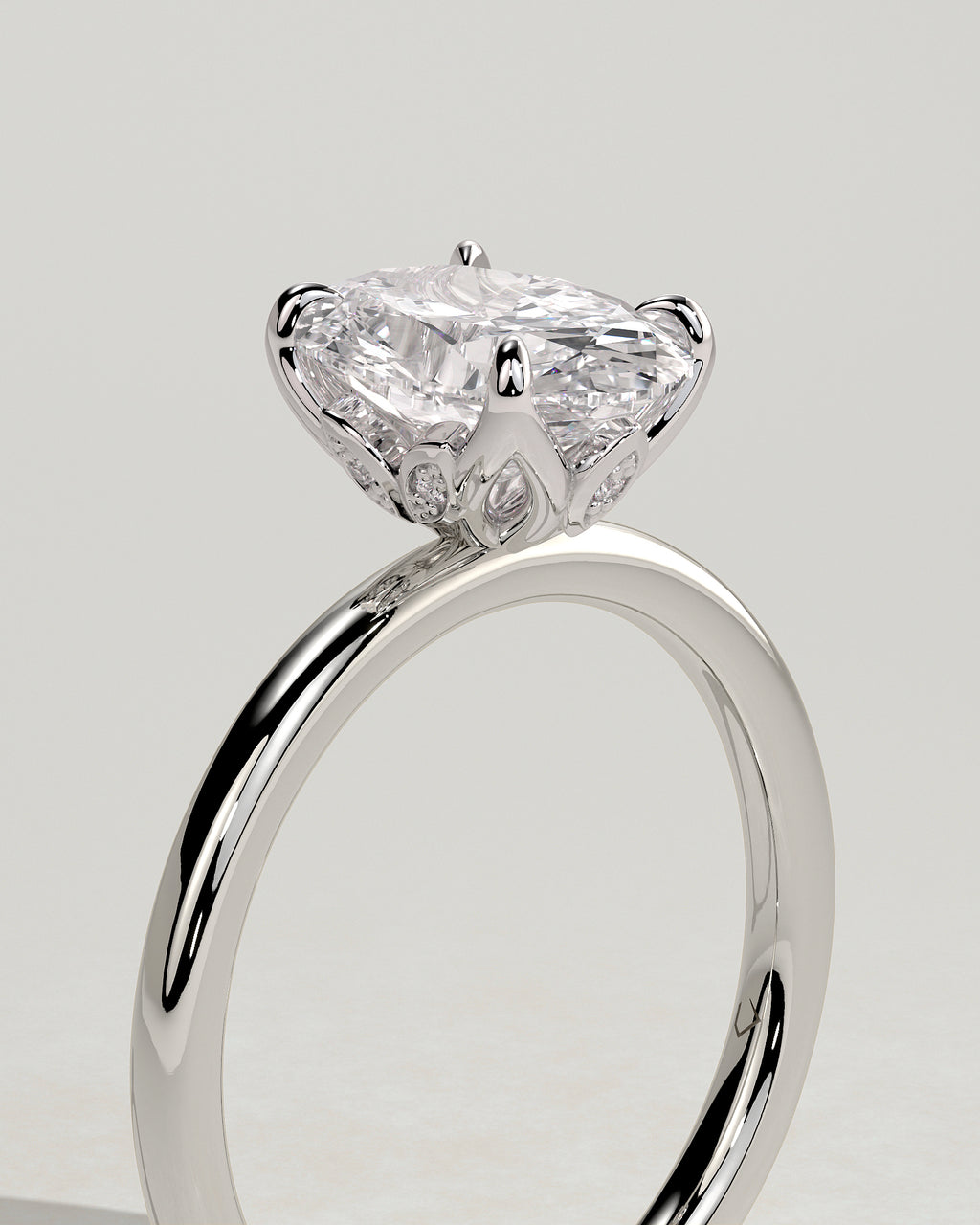 MET 0076 - 2 ct center stone - 18k White Gold source reference - setting detail view