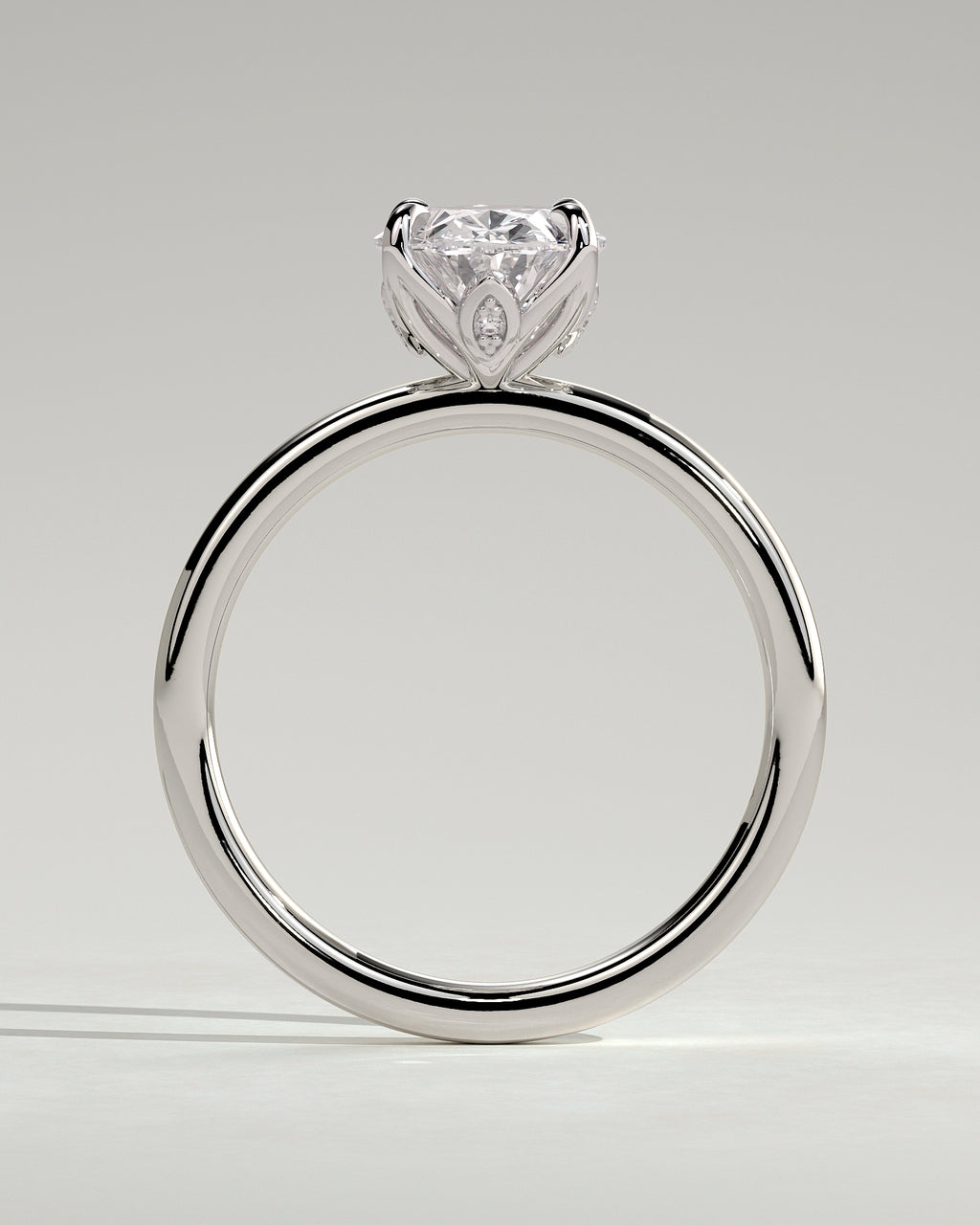 MET 0076 - 2 ct center stone - 18k White Gold source reference - setting detail view