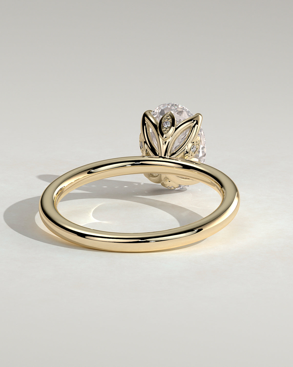 MET 0076 - 2 ct center stone - 18k Yellow Gold source reference - setting detail view