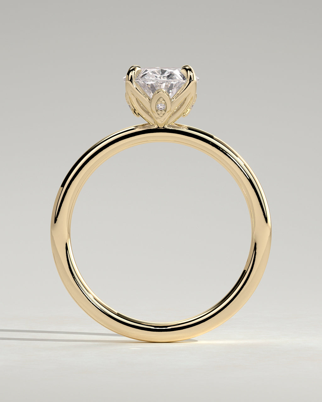 MET 0076 - 2 ct center stone - 18k Yellow Gold source reference - setting detail view