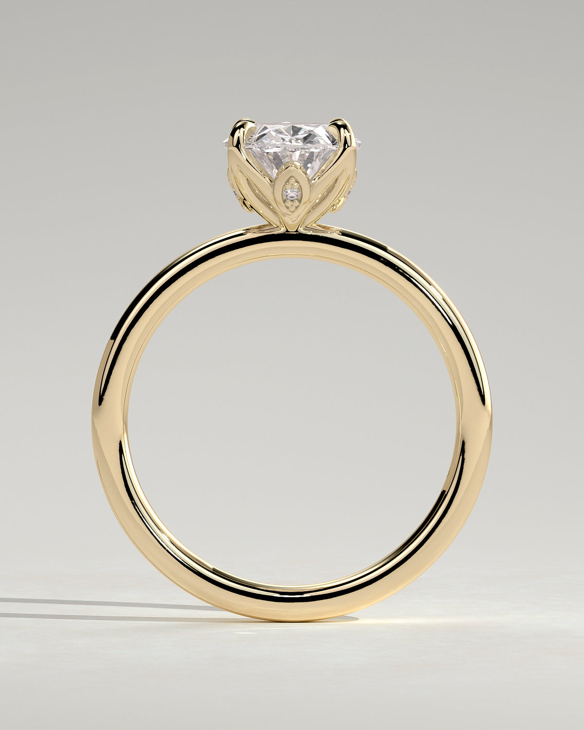 MET 0076 - 2 ct center stone - 18k Yellow Gold source reference - setting detail view