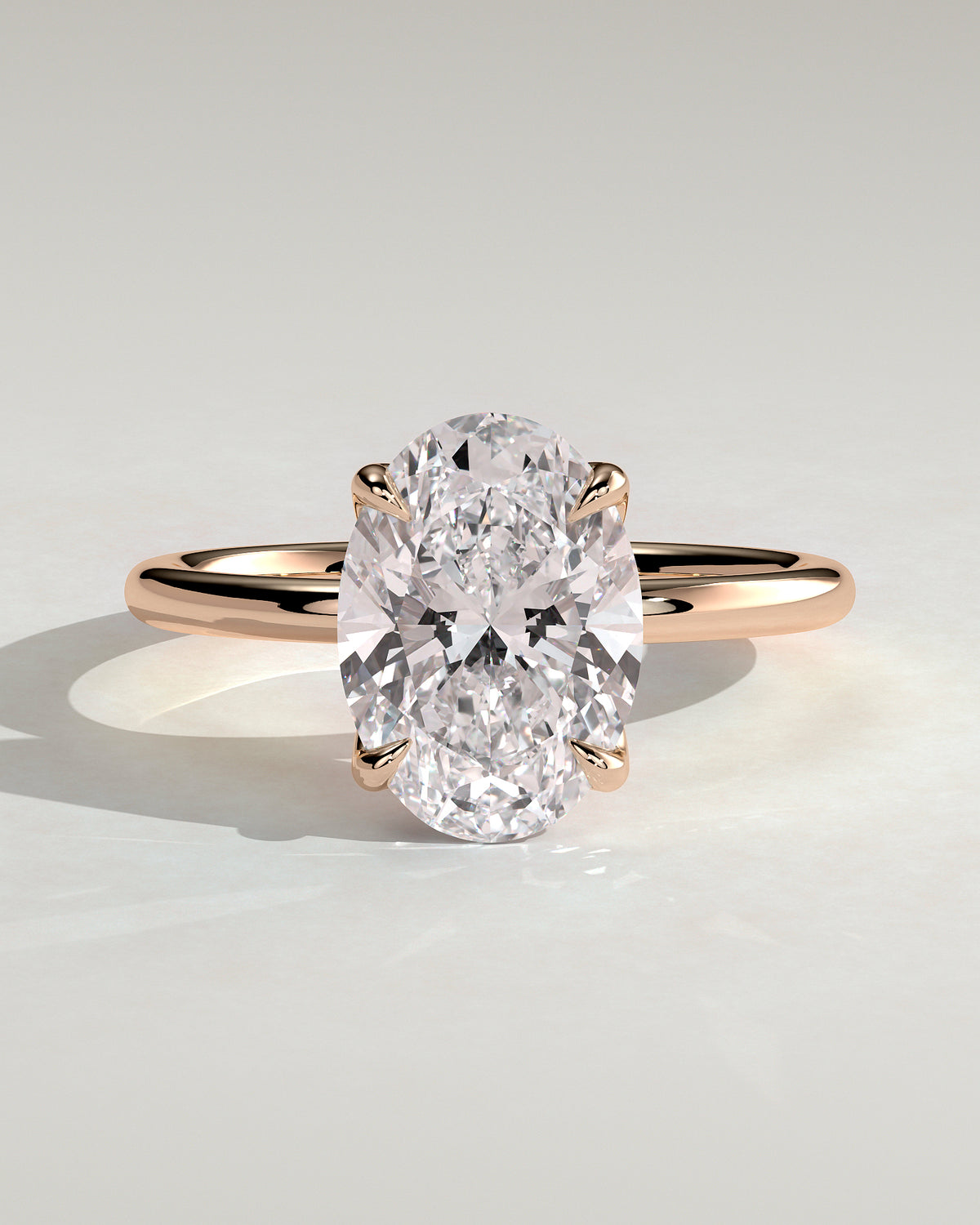 MET 0076 - 3 ct center stone - 18k Rose Gold source reference - front view